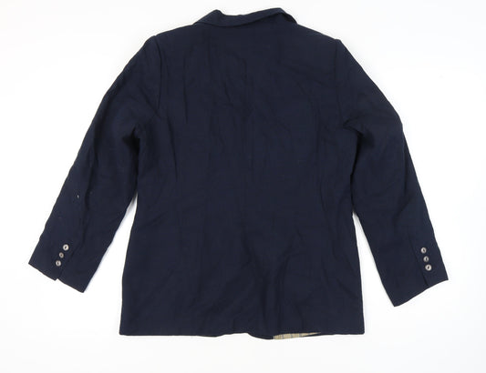 Wardrobe Women's Blue Blazer, Size 12, Classic Single-Breasted