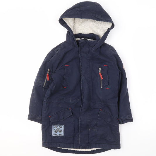 Joe Browns Boys Blue Hooded Jacket 6-7 Yrs with Pockets