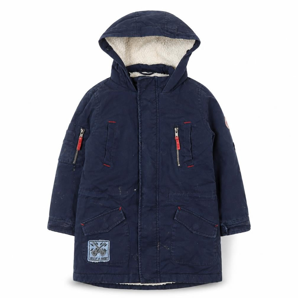 Joe Browns Boys Blue Hooded Jacket 6-7 Yrs with Pockets