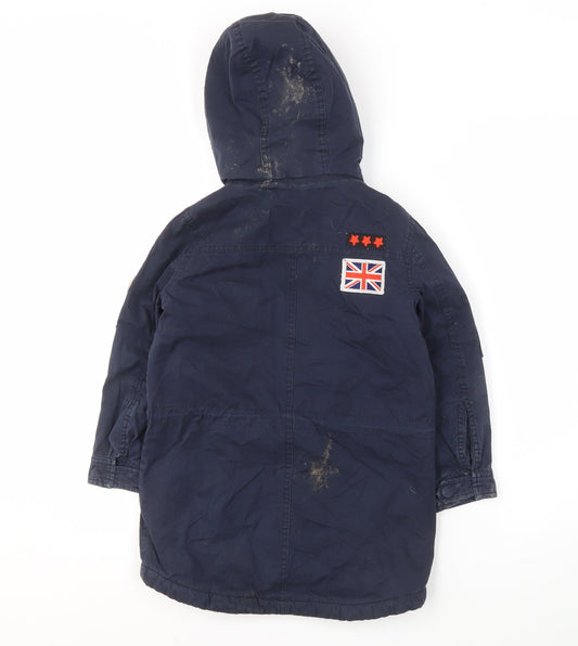 Joe Browns Boys Blue Hooded Jacket 6-7 Yrs with Pockets