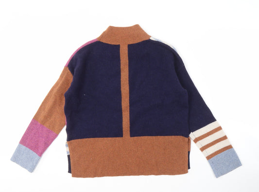 White Stuff Women's Multicoloured Roll Neck Jumper Size 10