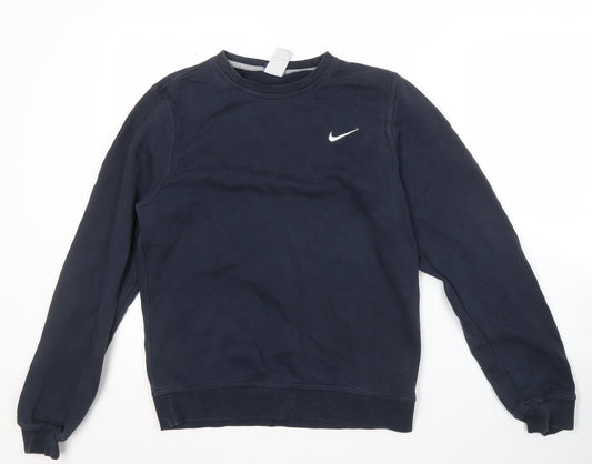 Nike Men's Blue Logo Sweatshirt L Crew Neck