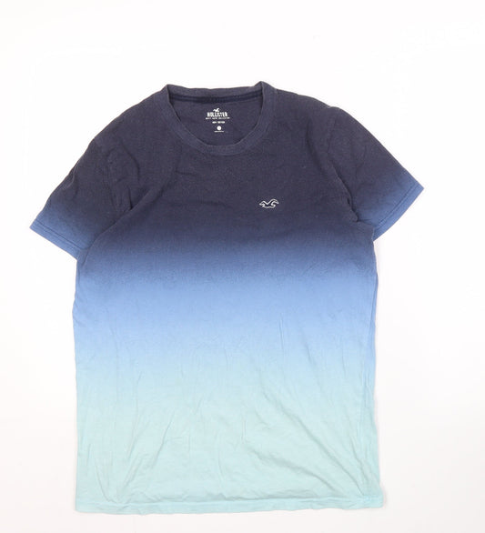 Hollister Men's Gradient Blue T-Shirt Size S