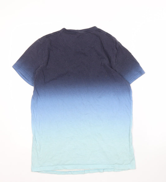 Hollister Men's Gradient Blue T-Shirt Size S