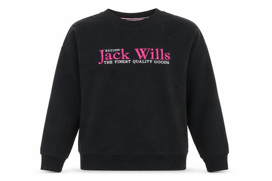 Womens UK 6 Regular Jack Wills Black Pullover Sweatshirt