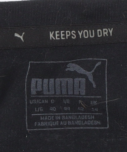 Puma Women's Black Basic T-Shirt, Size 14