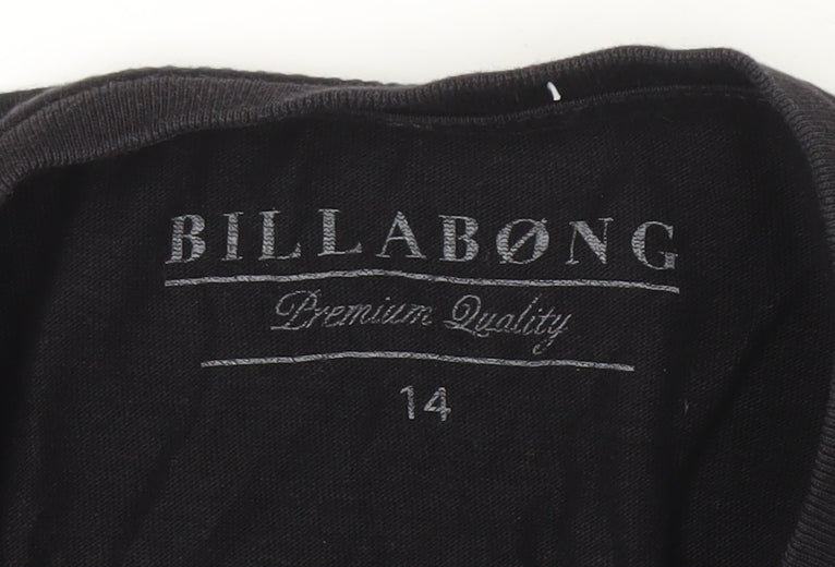 Billabong Unisex Black T-Shirt Size 14 Lightweight Casual