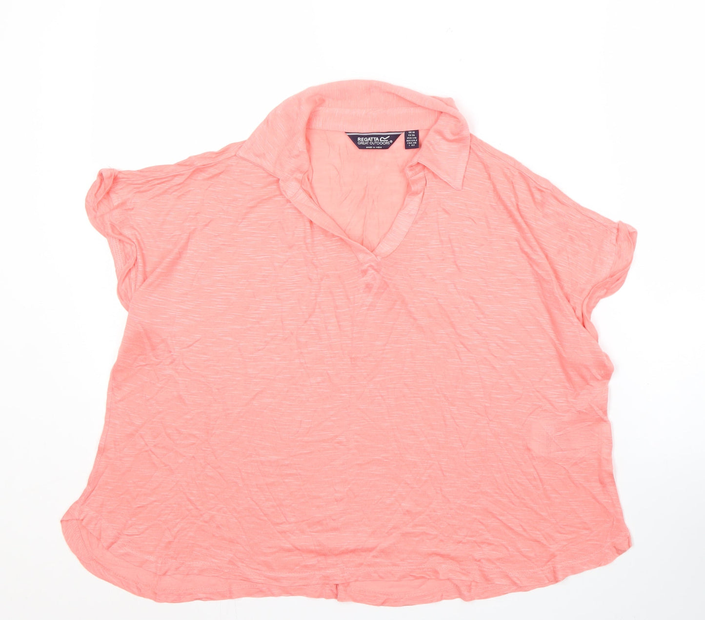 Regatta Women's Pink Collared Top Size 10, Casual Style
