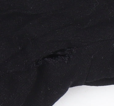 Women's Black Cropped Blouse, Size M