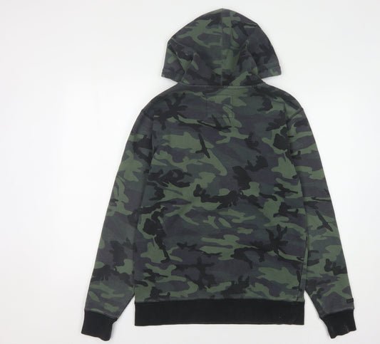 Billabong Men's Green Camouflage Pullover Hoodie S