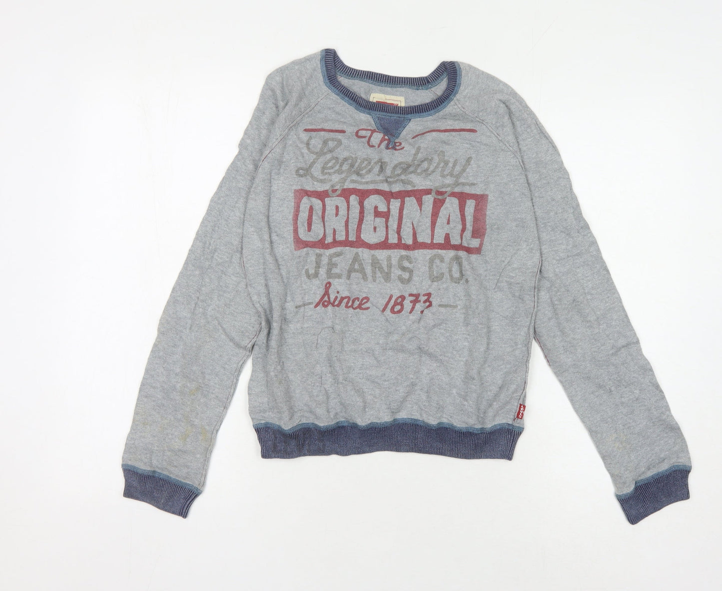Levi's Boys Grey Pullover Jumper 14 Years, Graphic Print