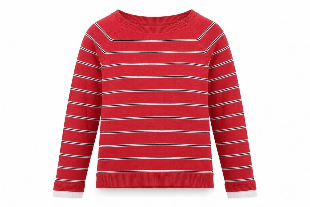 Front view of ESPRIT Women's Red Striped jumper - L