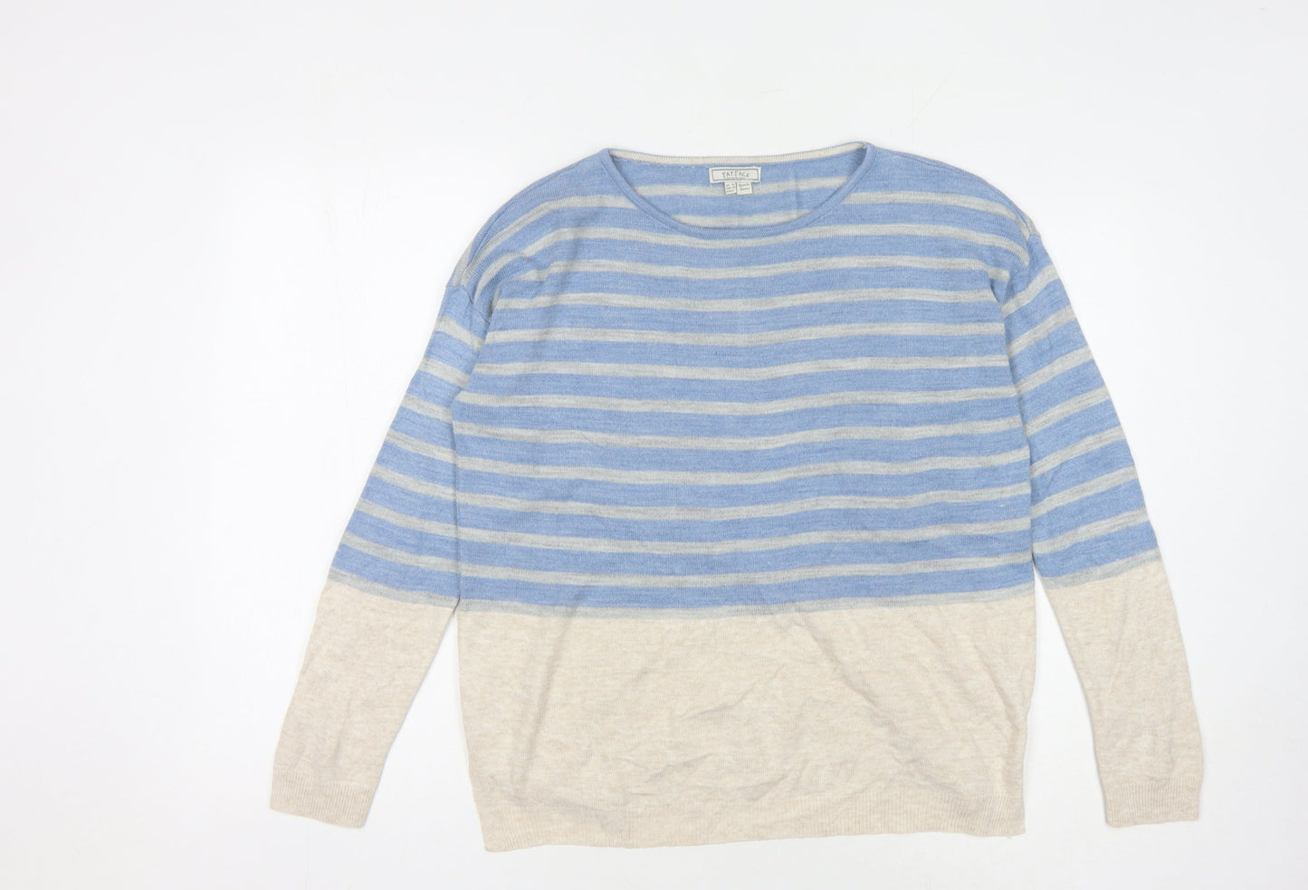 Fat Face Women's Blue Striped Pullover Jumper Size 10