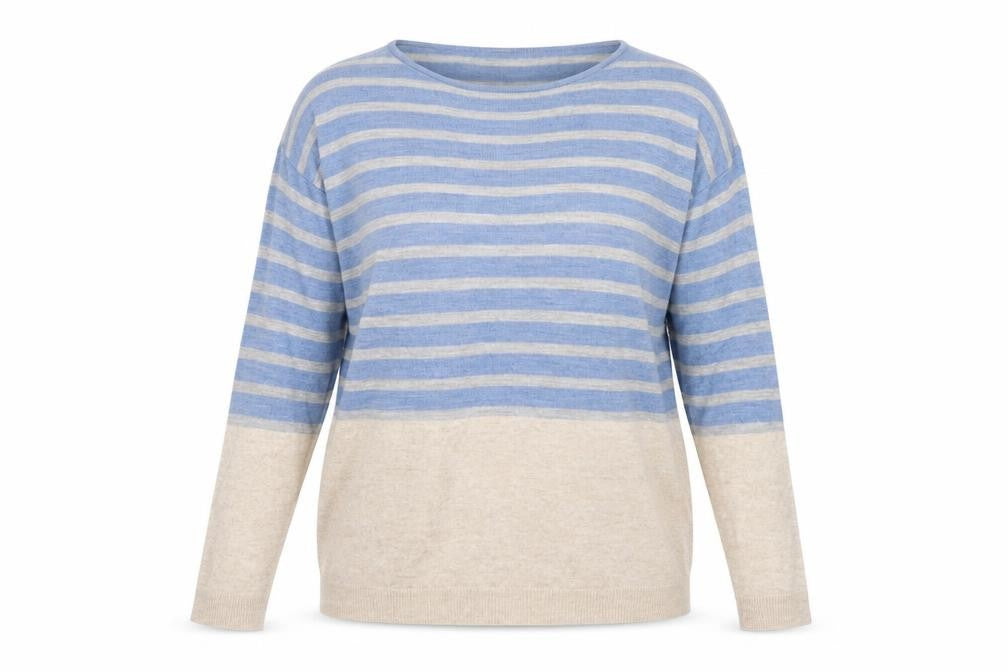 FatFace Women's Blue Striped Pullover Jumper Size 10