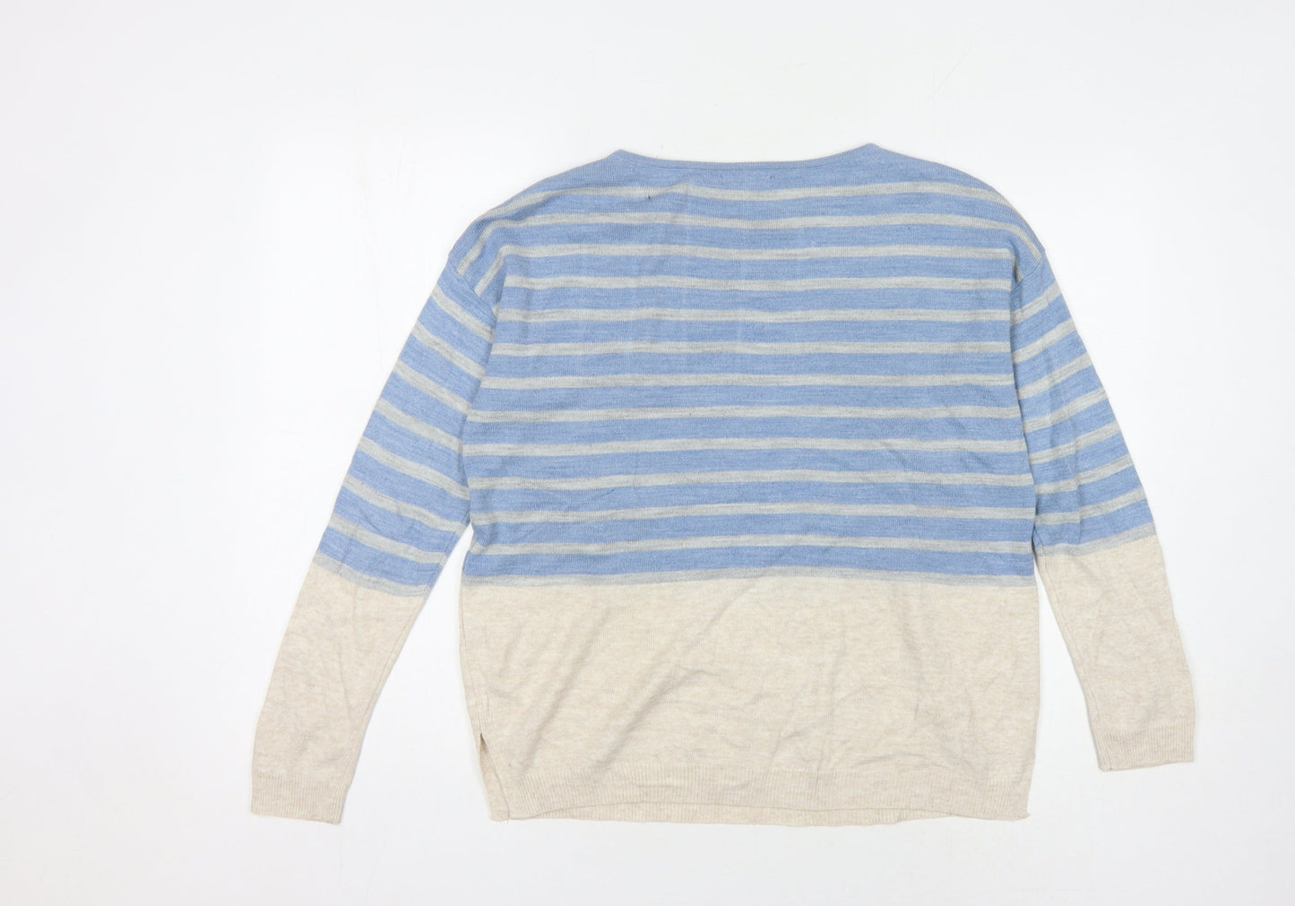 Fat Face Women's Blue Striped Pullover Jumper Size 10