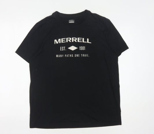 Merrell Men's Black Graphic Logo T-Shirt, Size L, Regular Fit