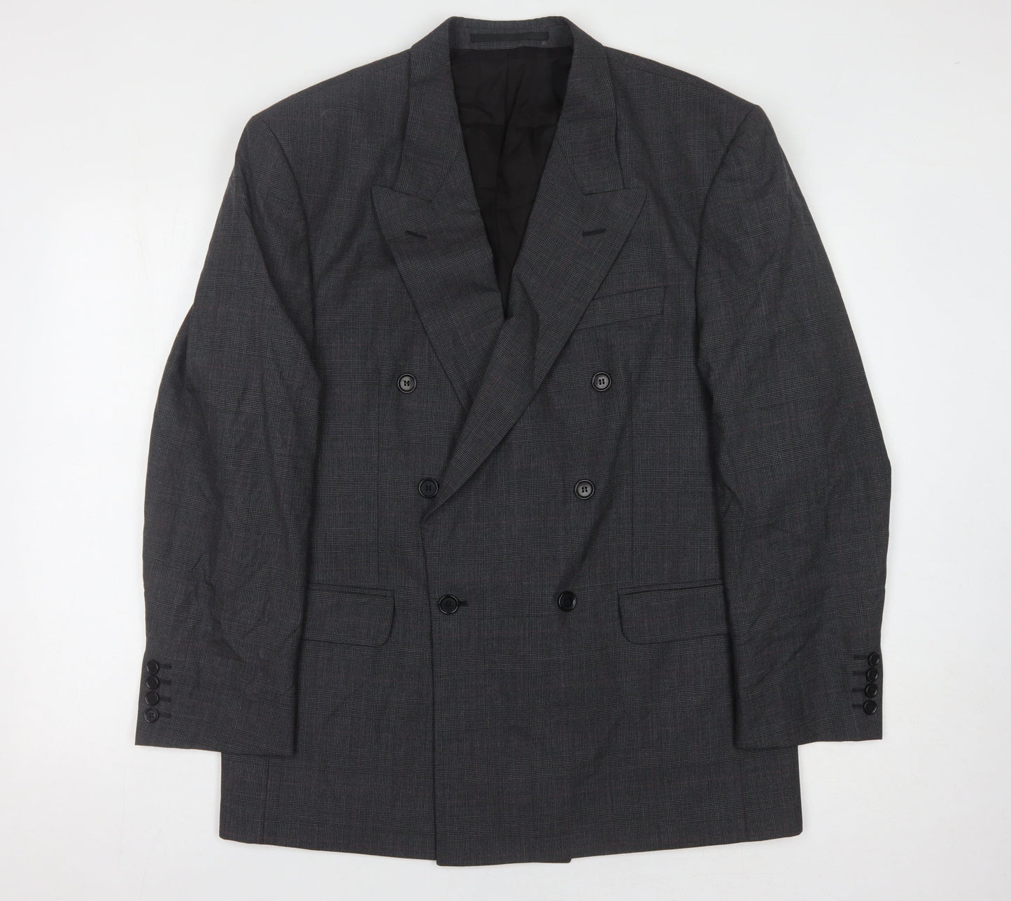 John Foster Men's Grey Double-Breasted Blazer