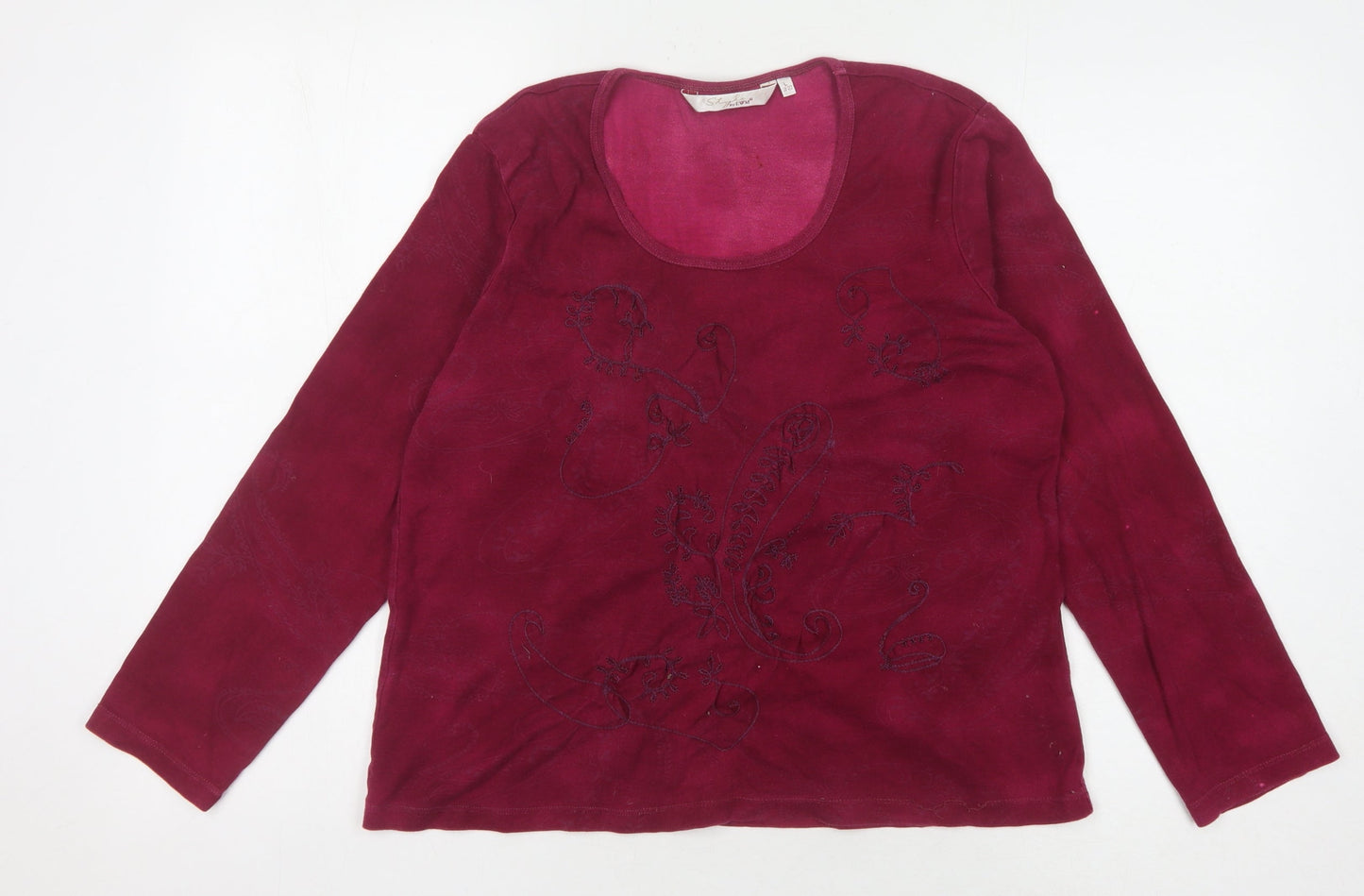 Style by EWM Women's Red Long Sleeve Top Size 18-20