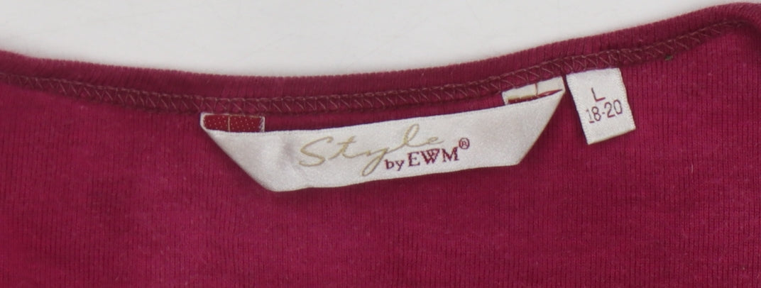 Style by EWM Women's Red Long Sleeve Top Size 18-20