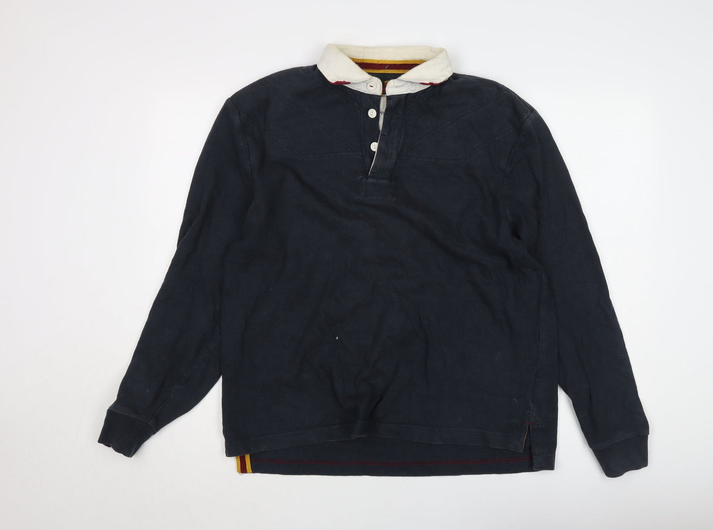 Howick Men's Blue Henley Sweatshirt, Size L