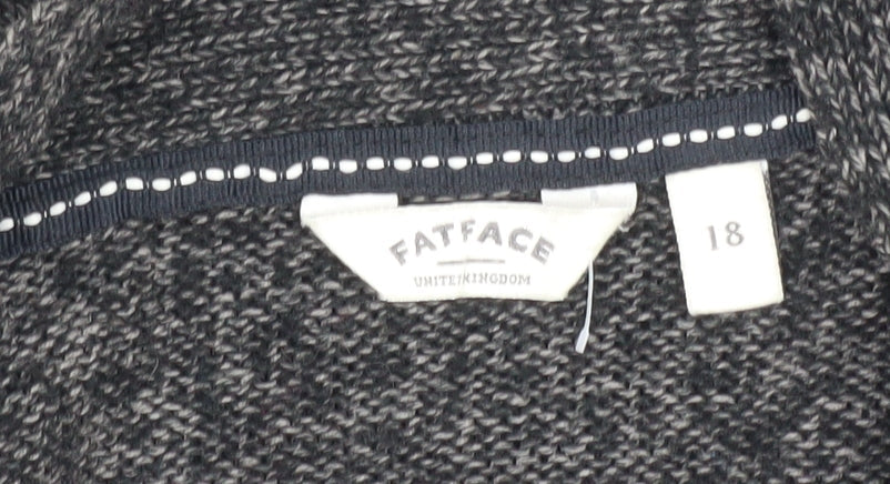 Fat Face Women's Grey Open Front Cardigan Size 18 Acrylic Knit