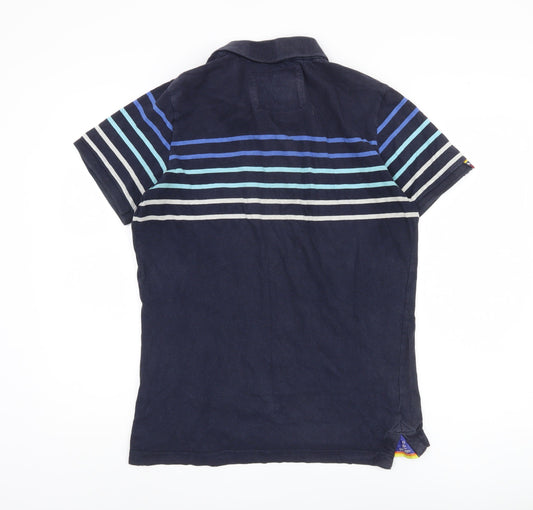 Superdry Men's XL Blue Striped Polo Shirt