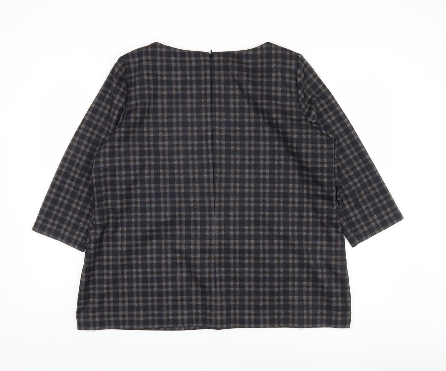 Marks and Spencer Women's Brown Check Blouse, Size 20