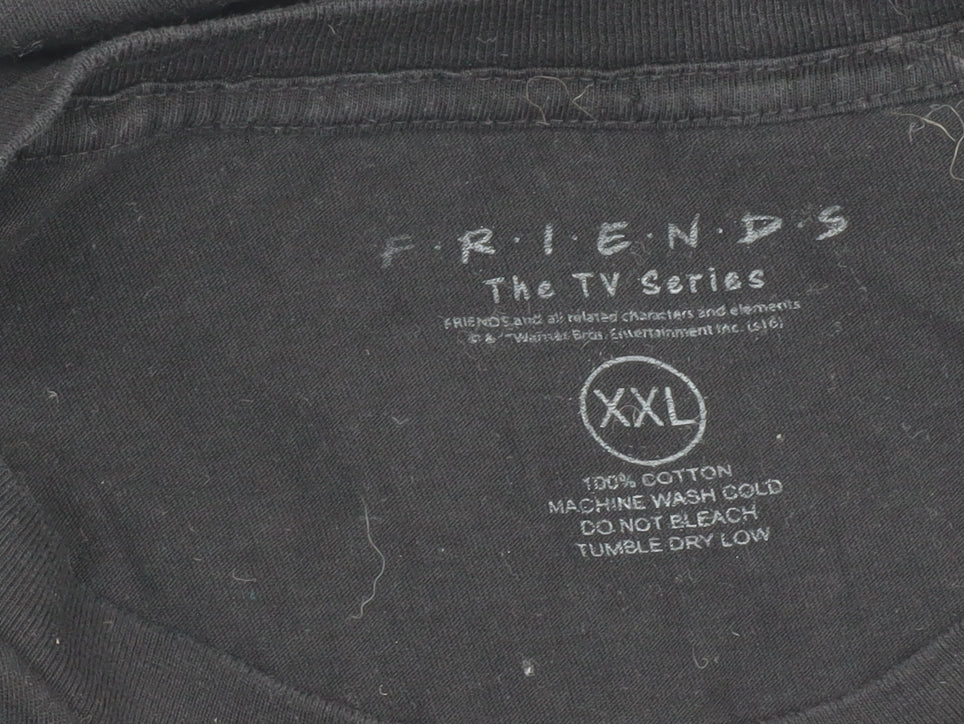 FRIENDS Black 2XL Unisex T-Shirt - Iconic TV Graphic
