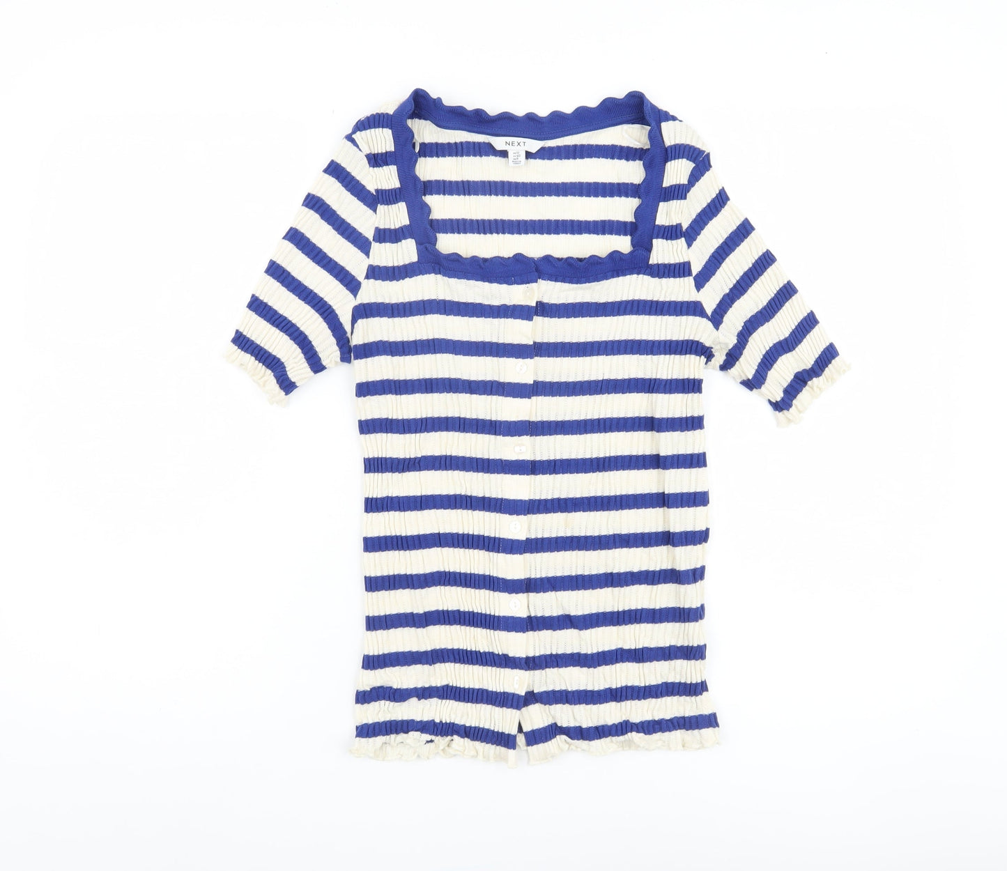 Next Women's Blue Striped T-shirt - Size 12