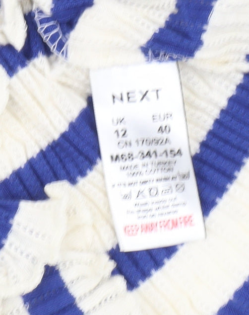 Next Women's Blue Striped T-shirt - Size 12
