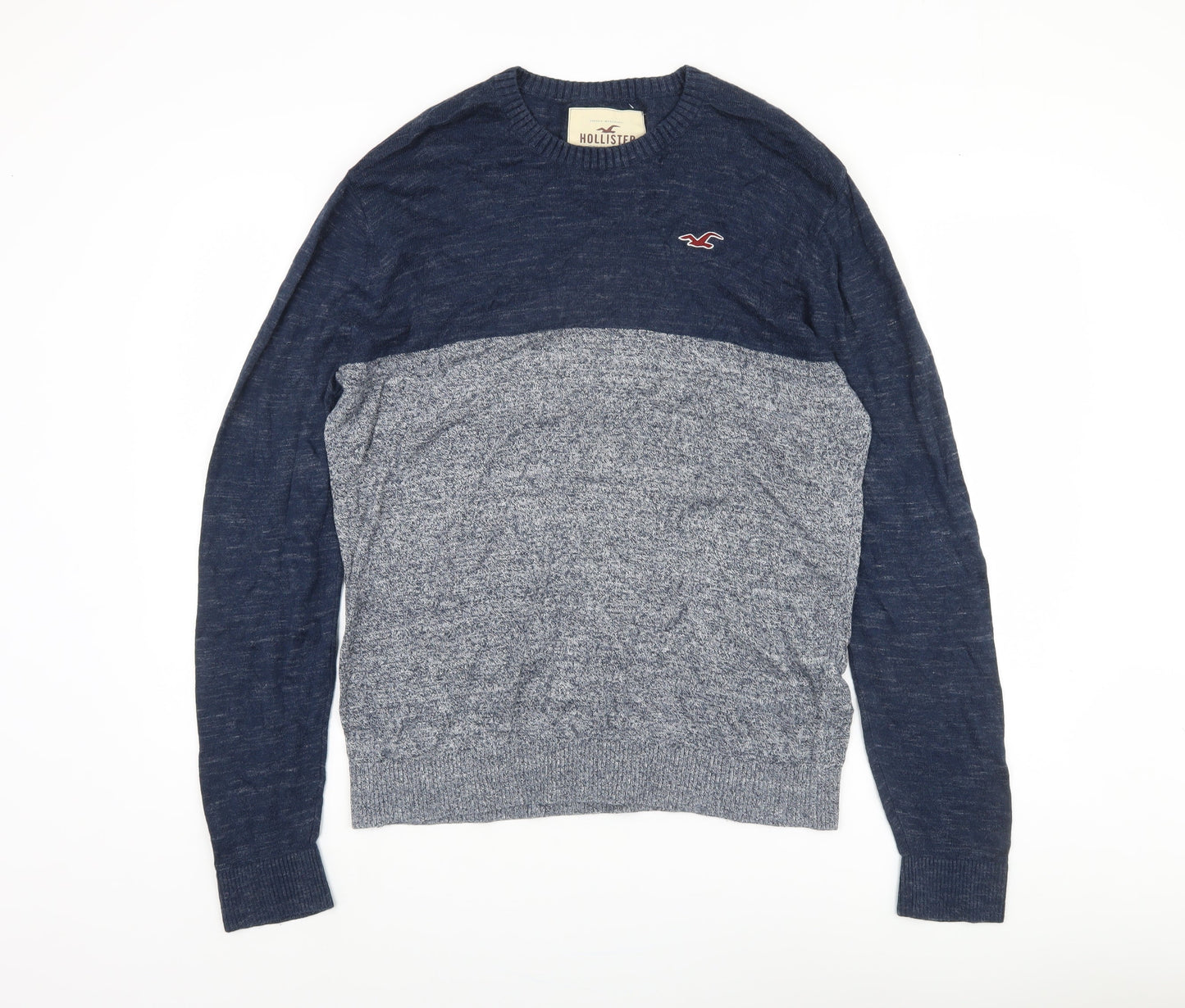 Hollister Men's Blue Pullover Jumper, Size L, Knit