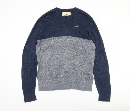 Hollister Men's Blue Pullover Jumper, Size L, Knit