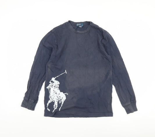 Polo Ralph Lauren Boys Blue Long Sleeve Shirt, Size M, Cotton