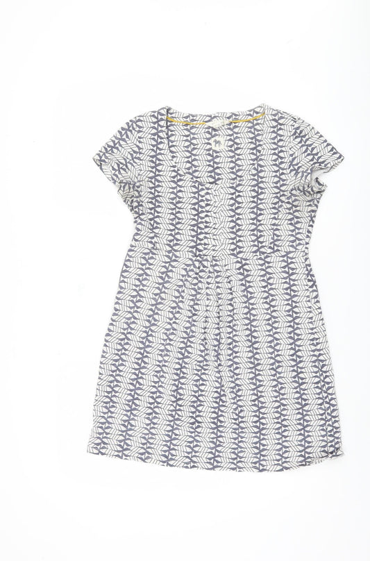 White Stuff Women's Blue Geometric Tunic Top UK 10