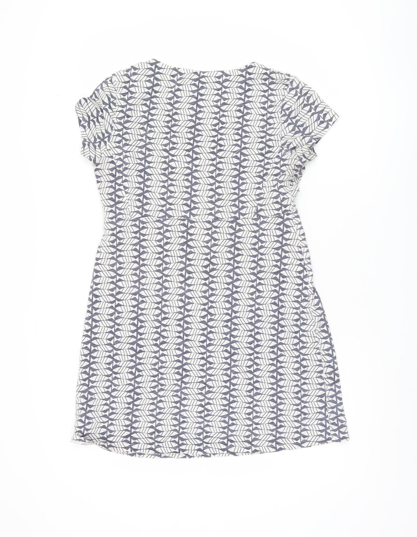 White Stuff Women's Blue Geometric Tunic Top UK 10