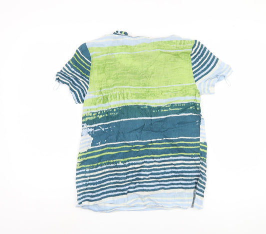 Kew Women's Multicoloured Striped XS Linen Tunic Blouse