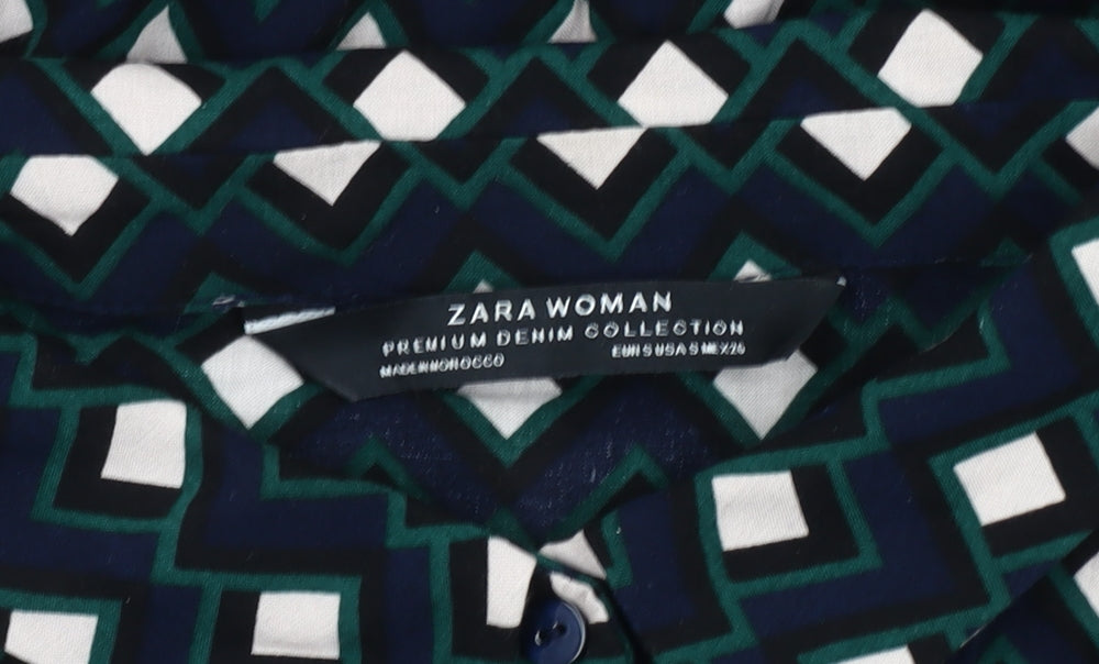 Zara Womens Geometric Shirt Dress Size 8 Multicoloured