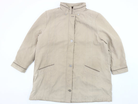 Bonmarché Women's Beige XL Overcoat - Casual & Classic