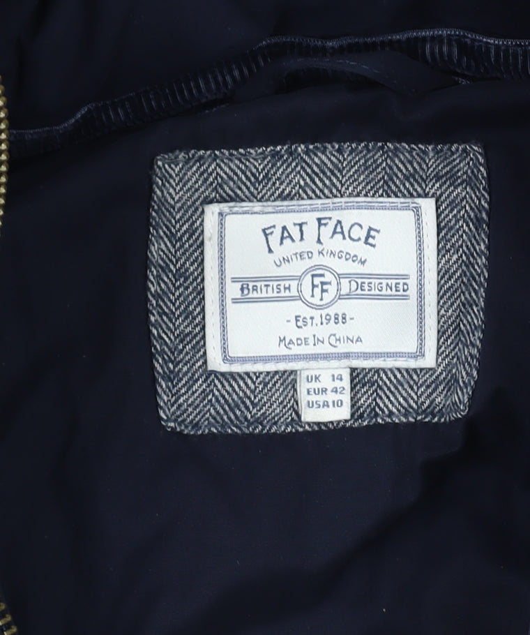 Fat Face Women's Blue Parka Coat Size 14