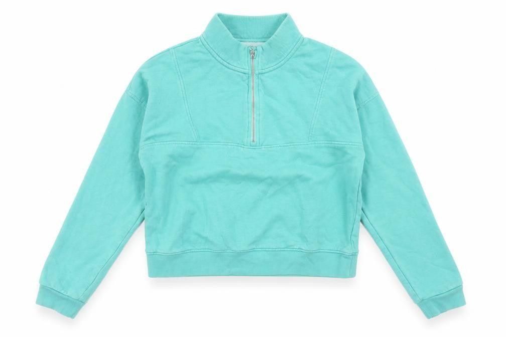 Front view of Marks & Spencer girls’ blue 16y full zip hoodie 1/4 zip casual
