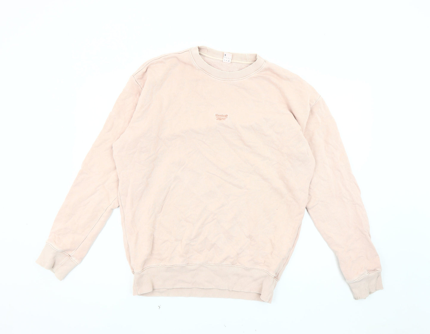 Reebok Beige Unisex Pullover Sweatshirt, Size S, Casual