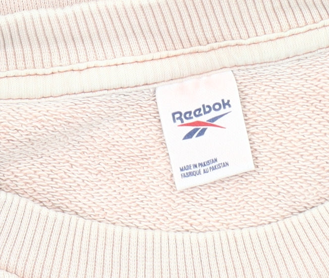 Reebok Beige Unisex Pullover Sweatshirt, Size S, Casual