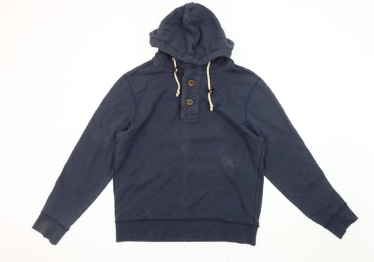 Fat Face Men's Blue Medium Henley Hoodie