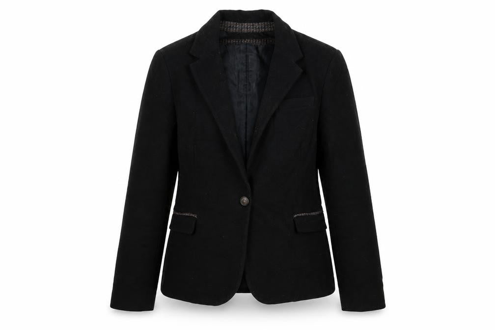 Front view of Zara Basic Women's Black Blazer, size 14