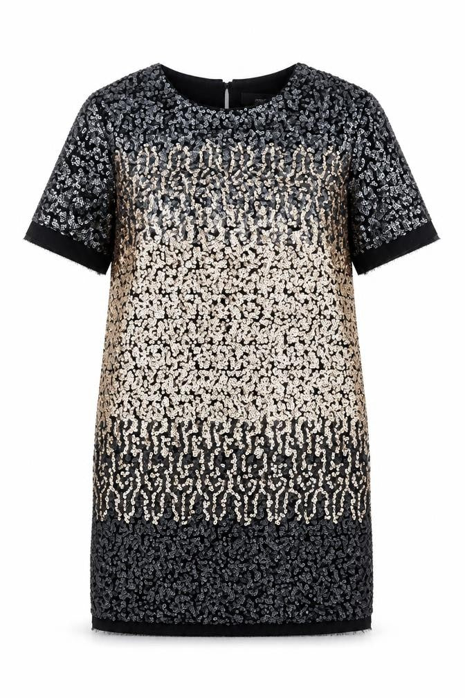 Next Women's Black Sequin Shift Dress Size 12