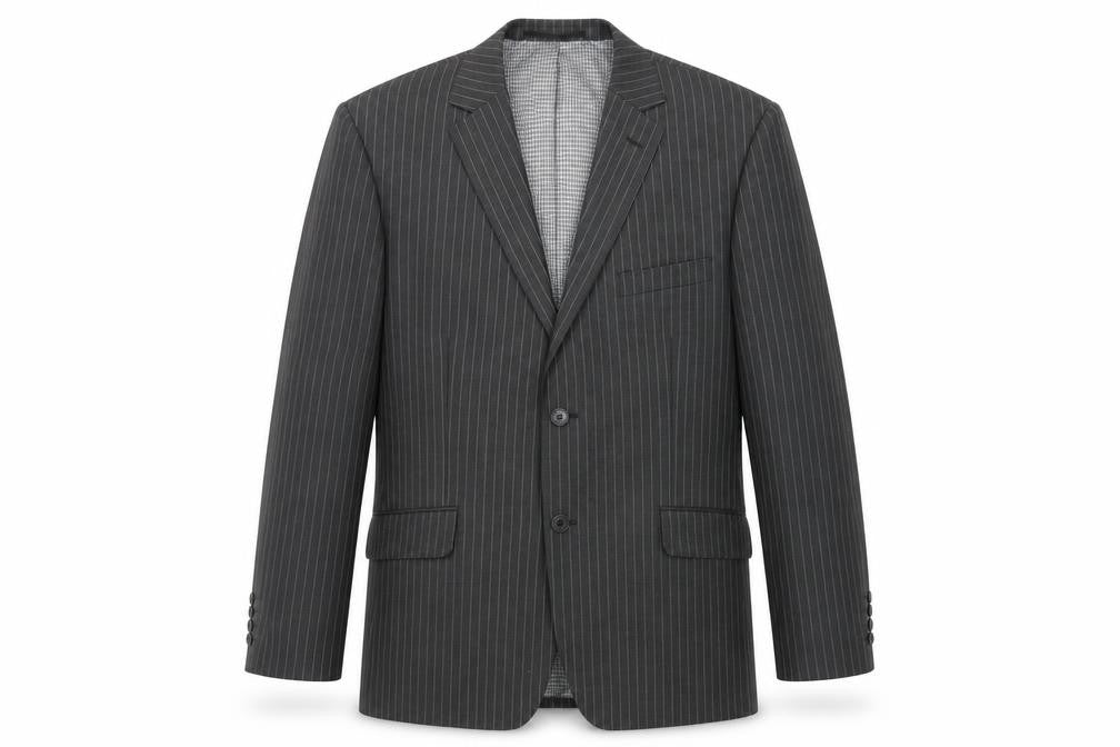 Ben Sherman Men's Grey Striped Wool Blazer 42