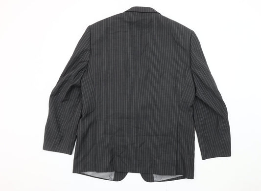 Ben Sherman Men's Grey Striped Wool Blazer 42