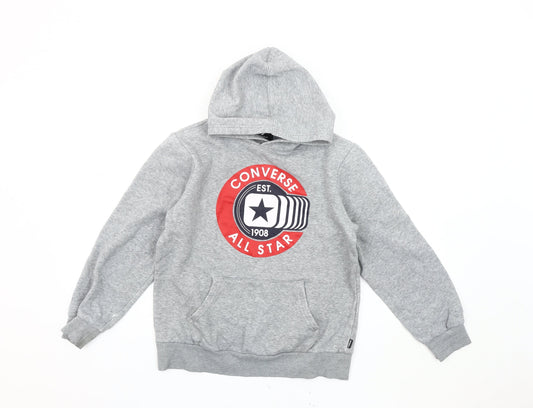 Converse Boys Grey Pullover Hoodie Size L - All Star Graphic