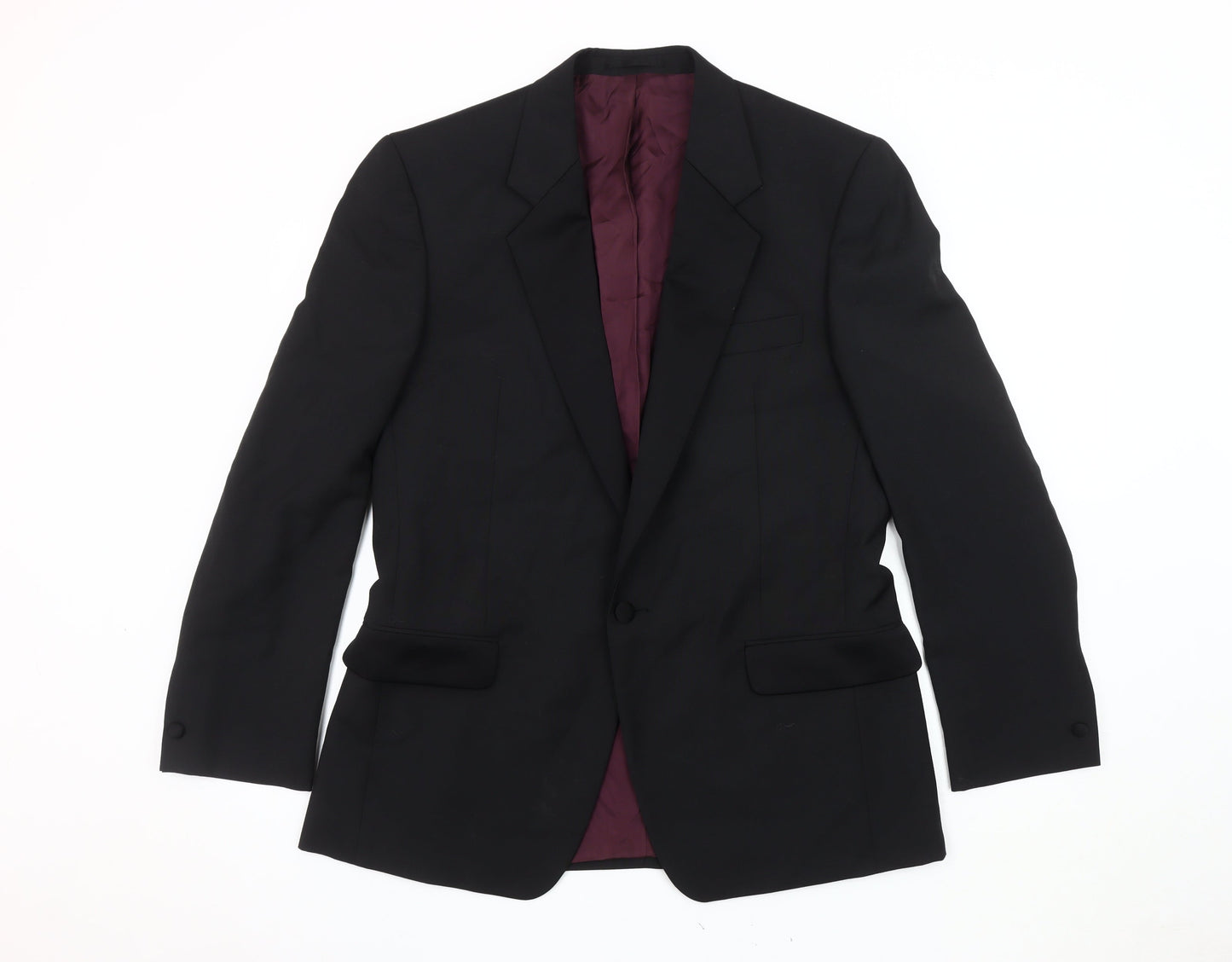 Executex Men's Black Blazer Jacket 40R Notch Lapel