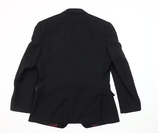 Executex Men's Black Blazer Jacket 40R Notch Lapel